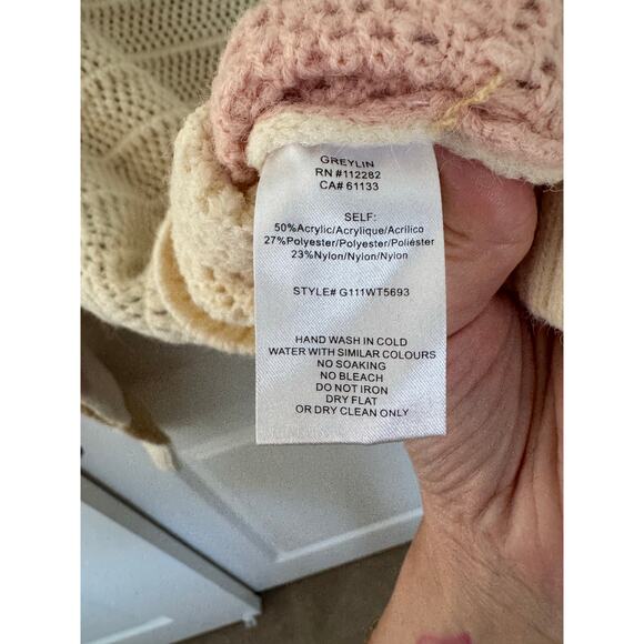 NWT GREYLIN Gwen Patchwork Knit Mock Neck Colorblock Fall Sweater Medium - Picture 6 of 7